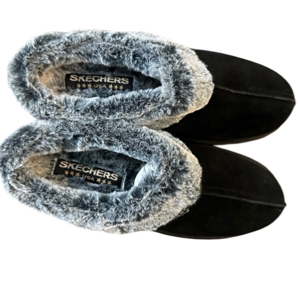 Skechers Slip On Faux Fur Lining Slide Clogs for Women, Size 9…Black & Gray. - Picture 6 of 10